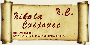 Nikola Cvijović vizit kartica